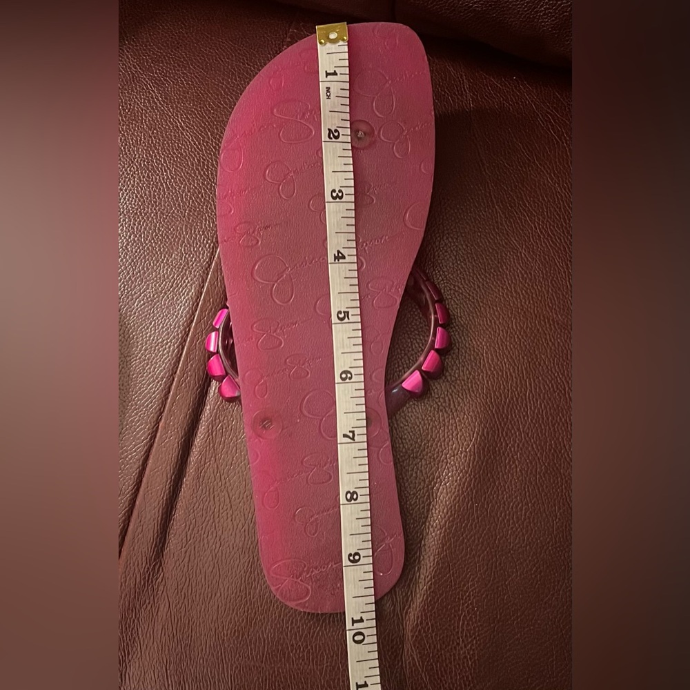Jessica Simpson Hot Pink Jelly Thong Flip Flop Sandals - Picture 5 of 5